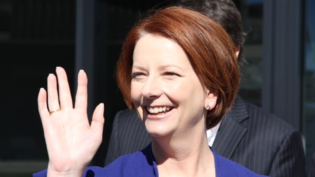 The Prime Minister Julia Gillard in Newcastle yesterday.