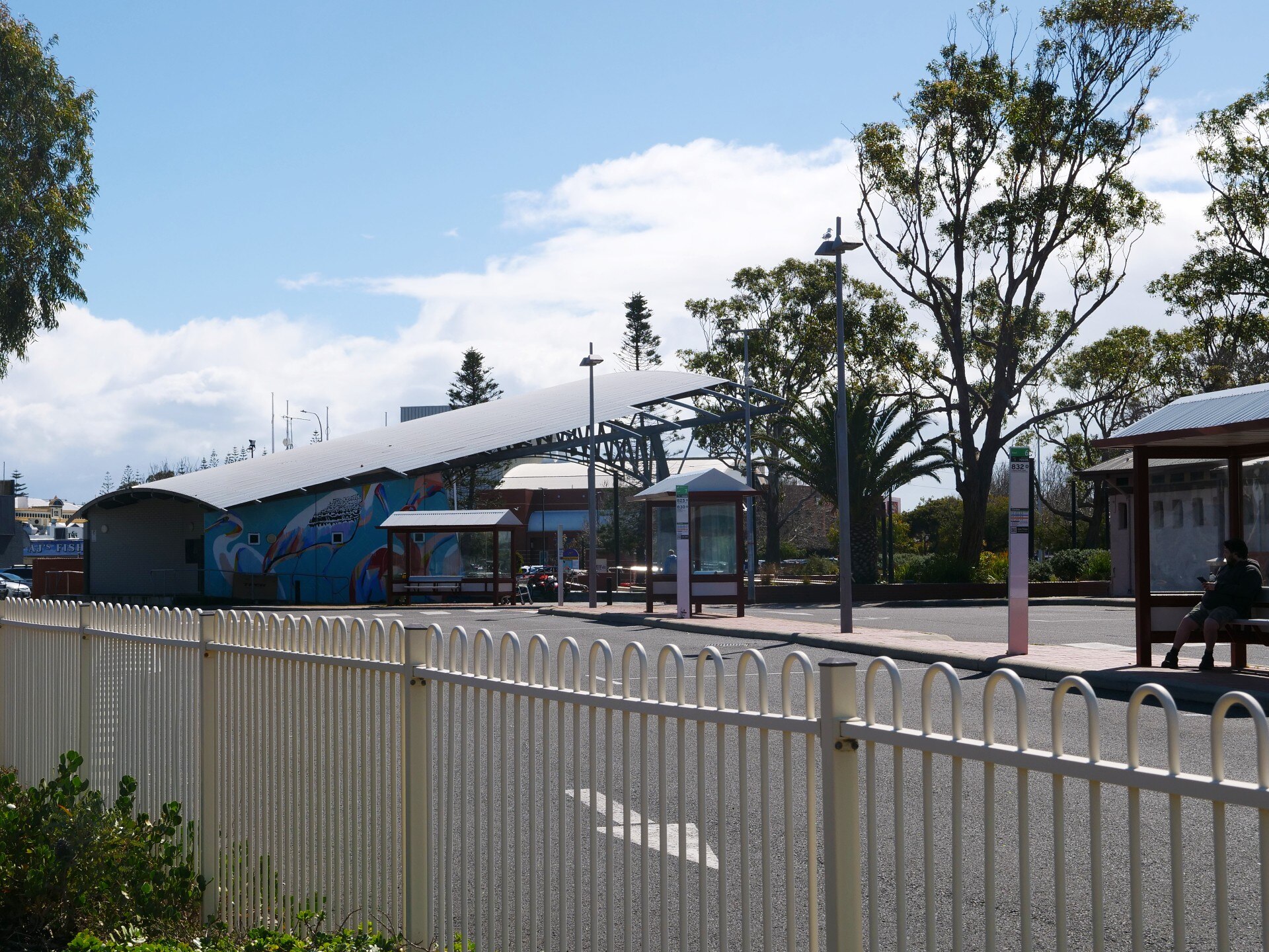 Bunbury bus station with the sound shell in the background 