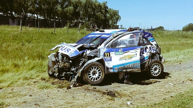 David Nalbandian's wrecked rally car