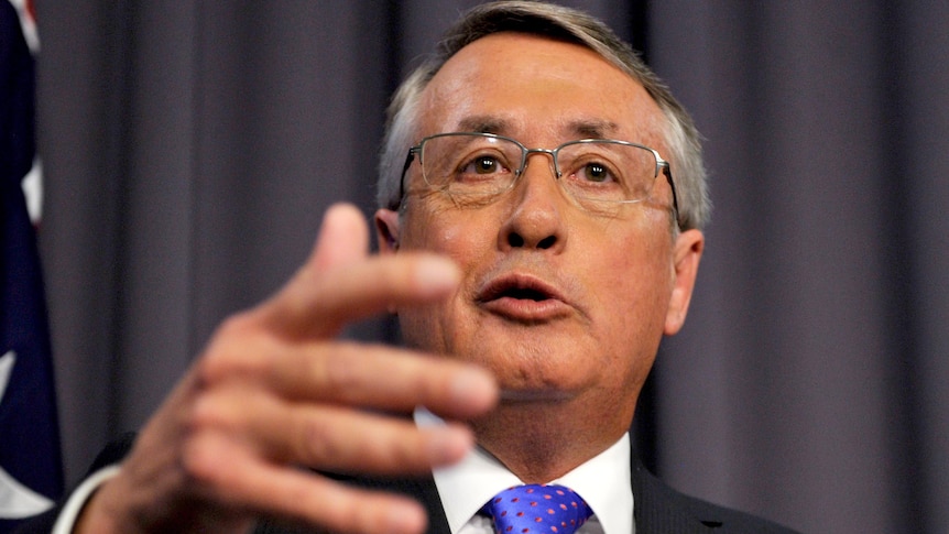 Treasurer Wayne Swan speaks about the mid-year economic forecast during a press conference.