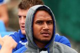Bulldogs full-back Ben Barba watches a trial match between Canterbury and Newtown in February 2013.