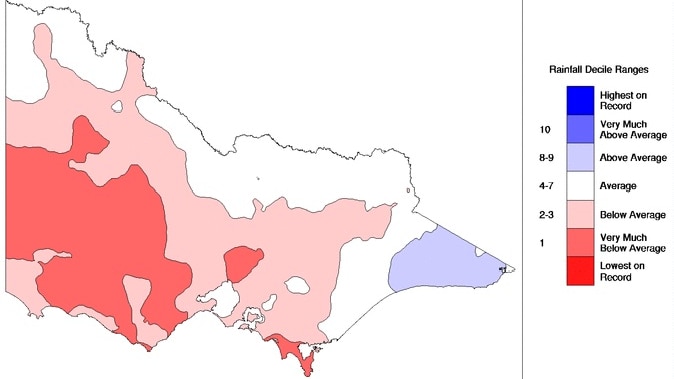 Rainfall was below average in most parts of the Victoria in 2014.