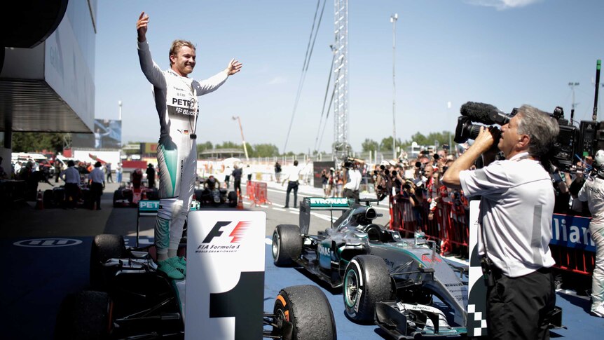 Rosberg celebrates Spanish Grand Prix win