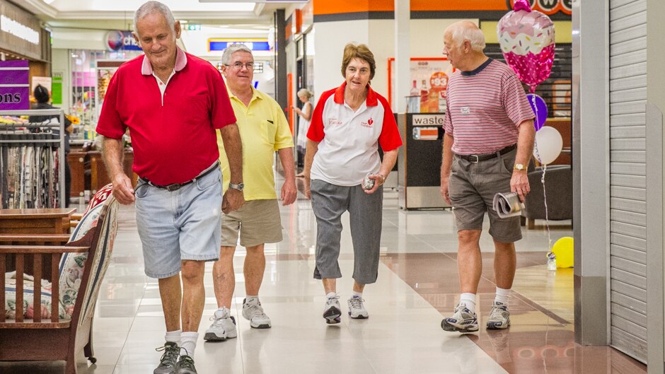 Jim Deeran, Errol Maloney, Barbara Maloney and Michael Stark have walked together each week.