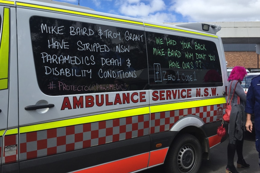 Writing on an ambulance