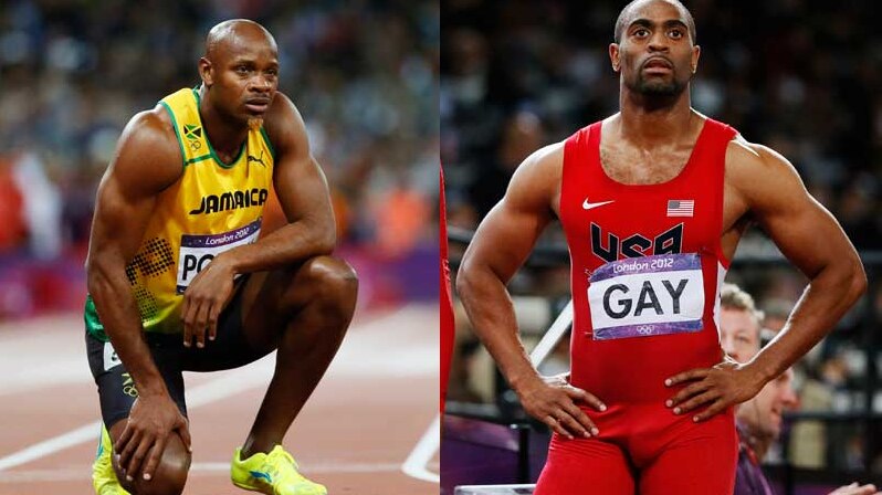 Asafa Powell and Tyson Gay composite after they failed drug tests