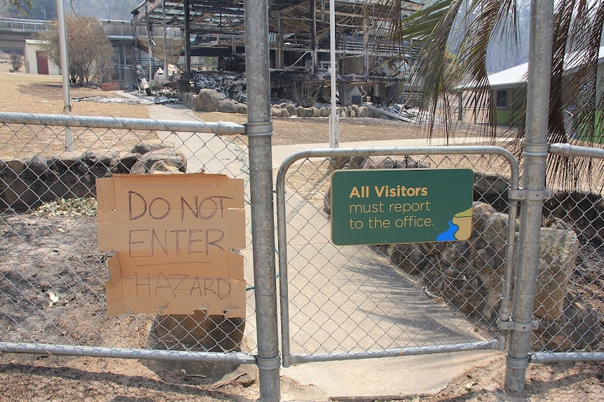 A school in Wytaliba was destroyed by a bushfire that swept through the area. Pictured on November 13, 2019.