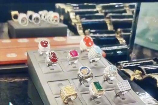 Diamond rings on display at Zara Jewellers