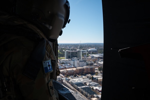 6AR member looks out over Adelaide CBD.