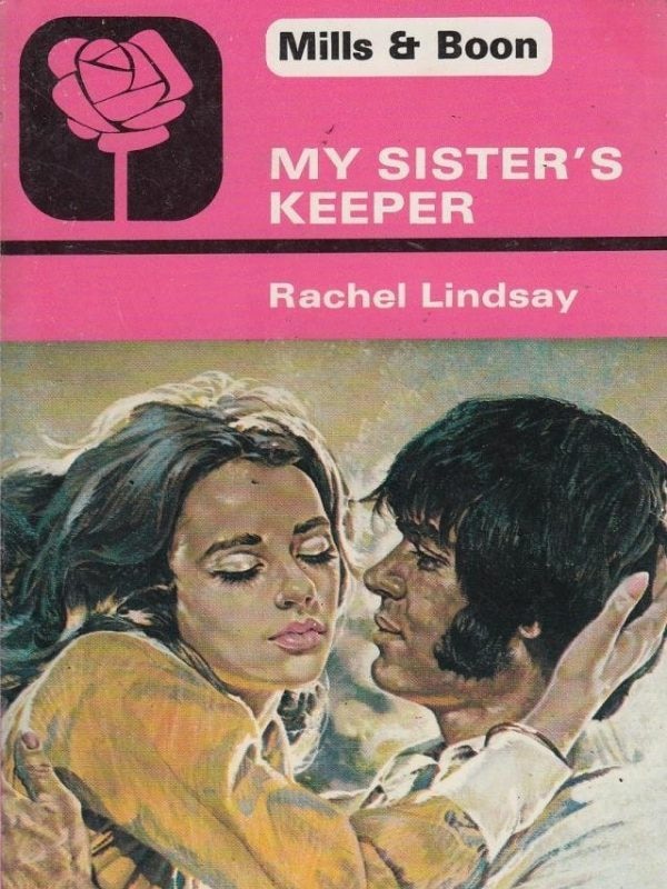 Vintage book cover, a man and a woman hold each other