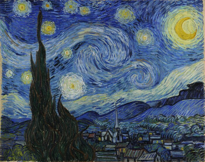 Vincent van Gogh's iconic painting "The Starry Night" (1889).