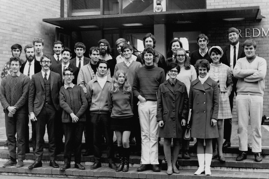 Six women in a class of 25 students studying theory of computation in 1969 at the University of Melbourne