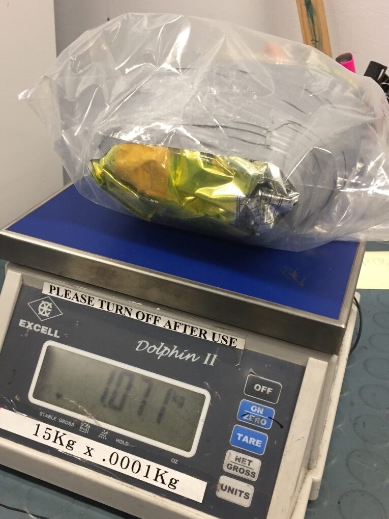 Methylamphetamine allegedly found by police in a search of a car.