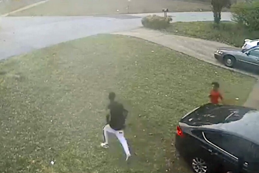 An alleged hit and run passenger and driver seen fleeing the scene in raw video footage.