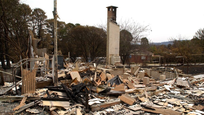 Destroyed building at the RSPCA in Curtin.