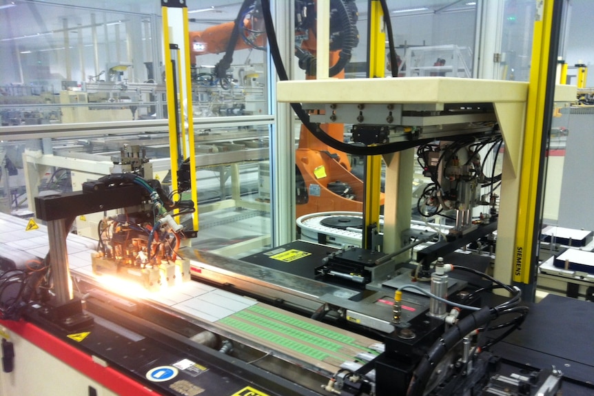 Solar panels being made at Martifer Solar factory in Portugal