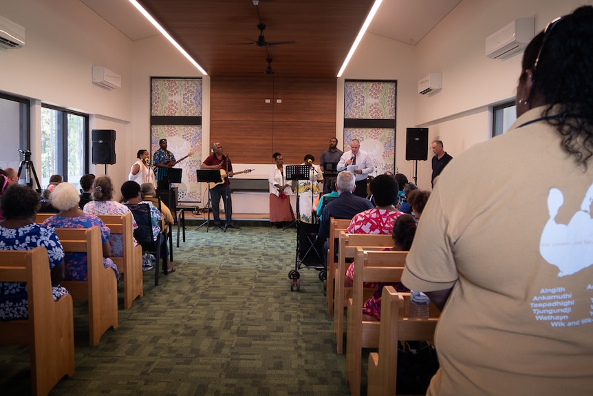 Inside church during service