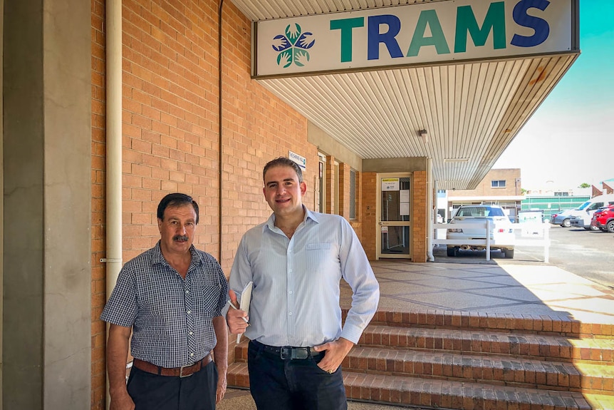 Iraqi Yazidi refugee Khudeeda Qoolo and Syrian refugee turned refugee support worker Yousef Roumieh.