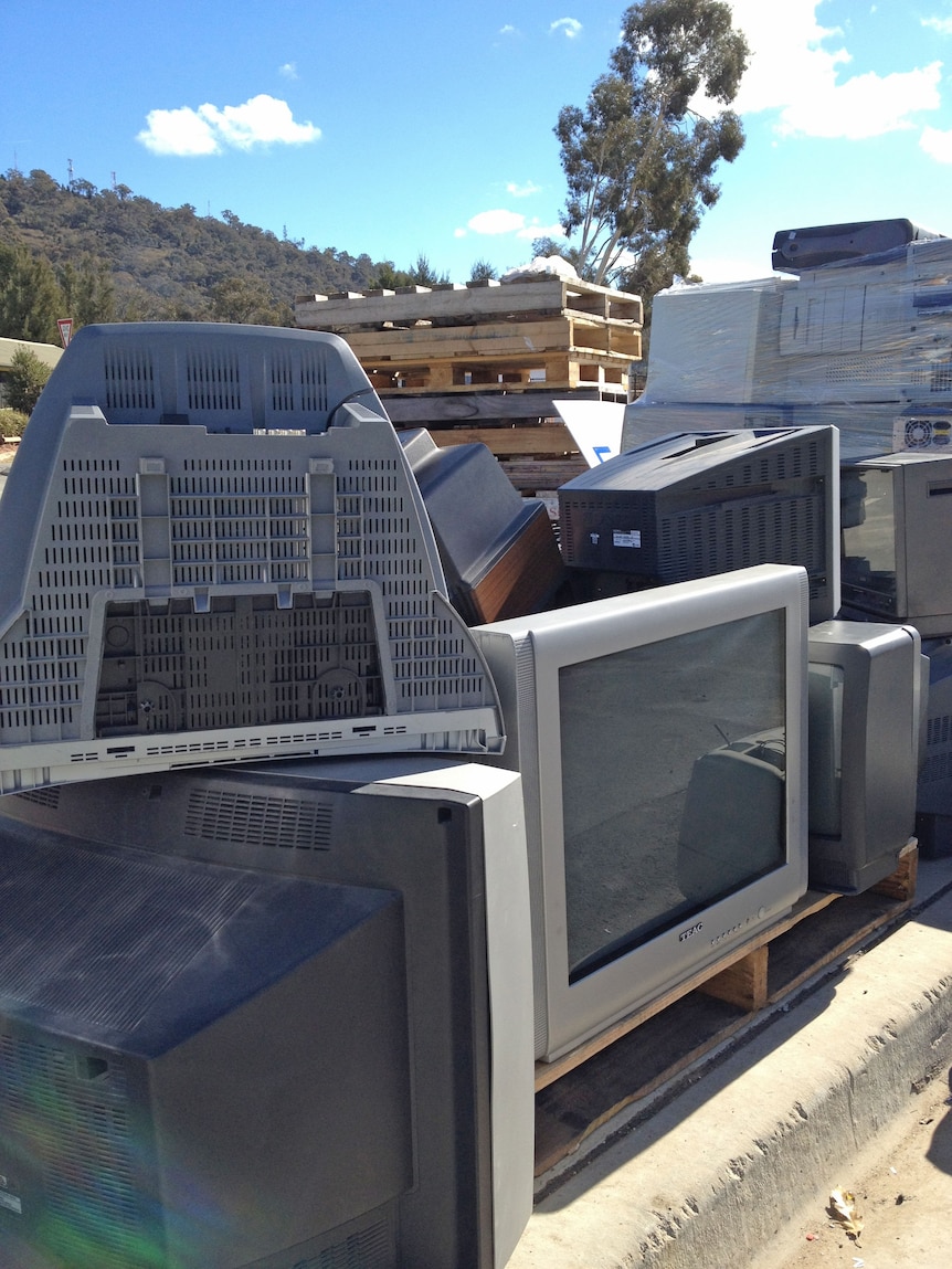 Tonnes of televisions have already been dropped off at the Mugga Lane tip.