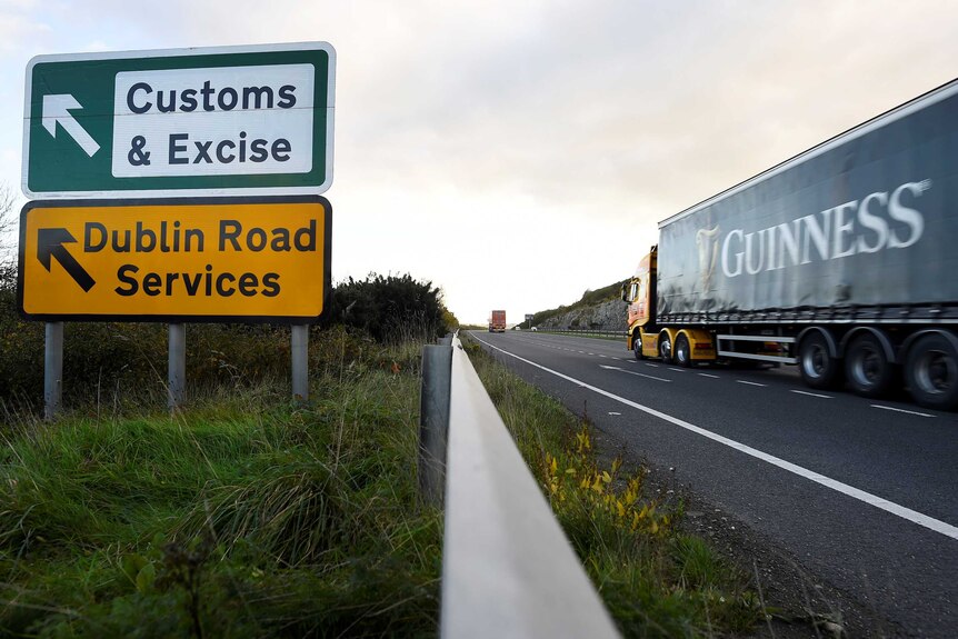 Guinness truck drives near Ireland border