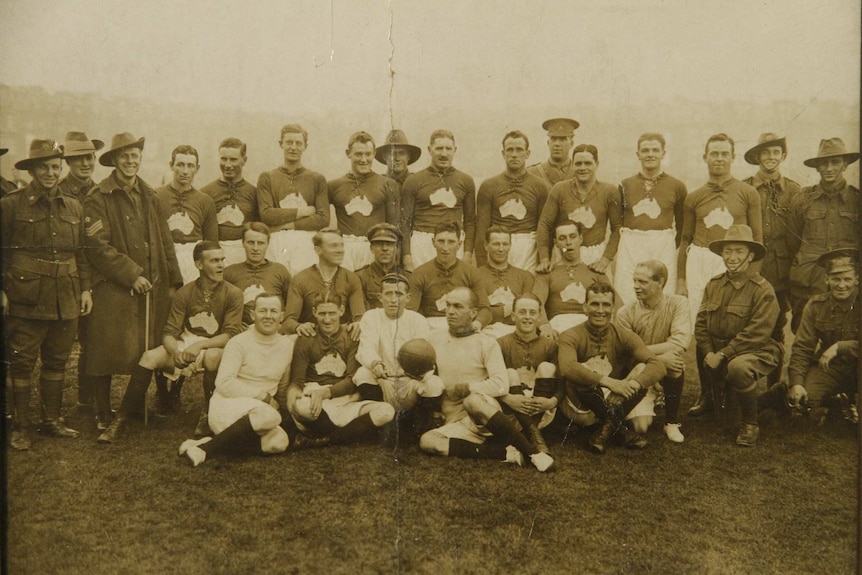 Australian Rules Football players at a London exhibition match