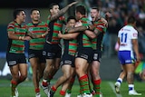Burgess mobbed by the Bunnies