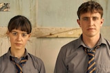 Marianne and Connell in school uniforms in Normal People