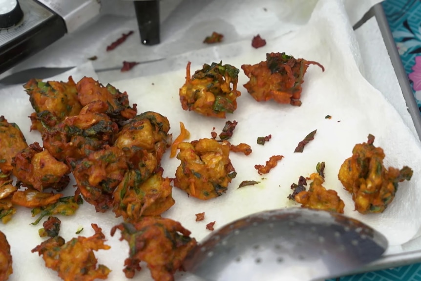 Marga's pakoras are packed full of vegetables and herbs from her garden.