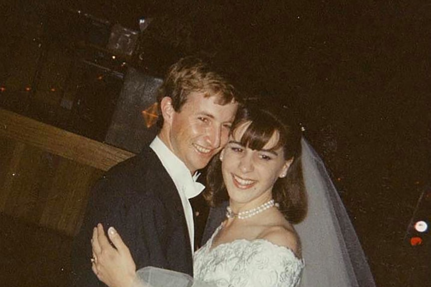 Deb and Jason Frecklington dance together on their wedding day.