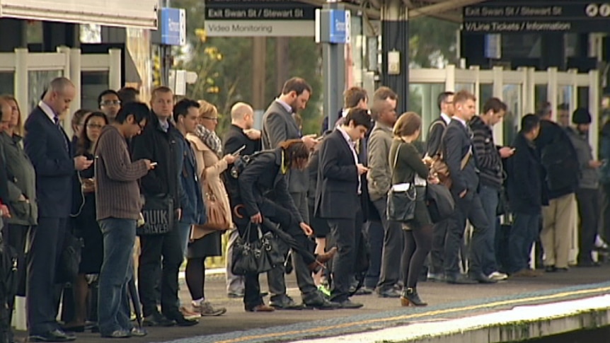 Crowds at Richmond train station