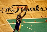 LA Lakers' Kobe Bryant shoots a free throw against Boston Celtics in game six of 2008 NBA Finals.