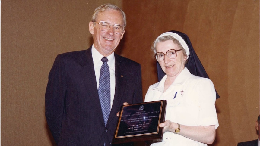 Bill Hayden and Sister Angela Mary in 1989