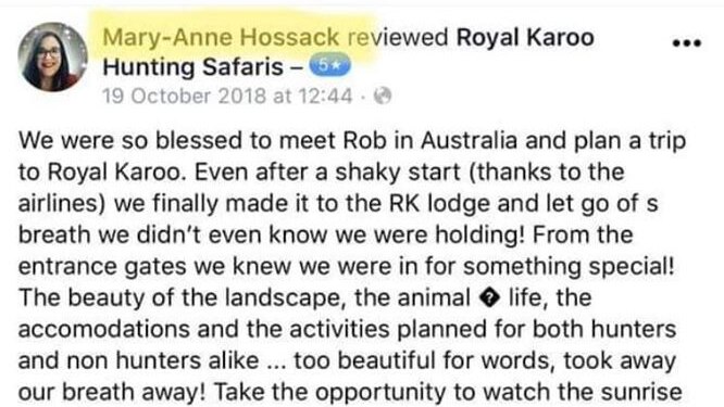 Gold Coast City Council candidate Mary-Anne Hossack denies hunting in South Africa despite posting review on safari site