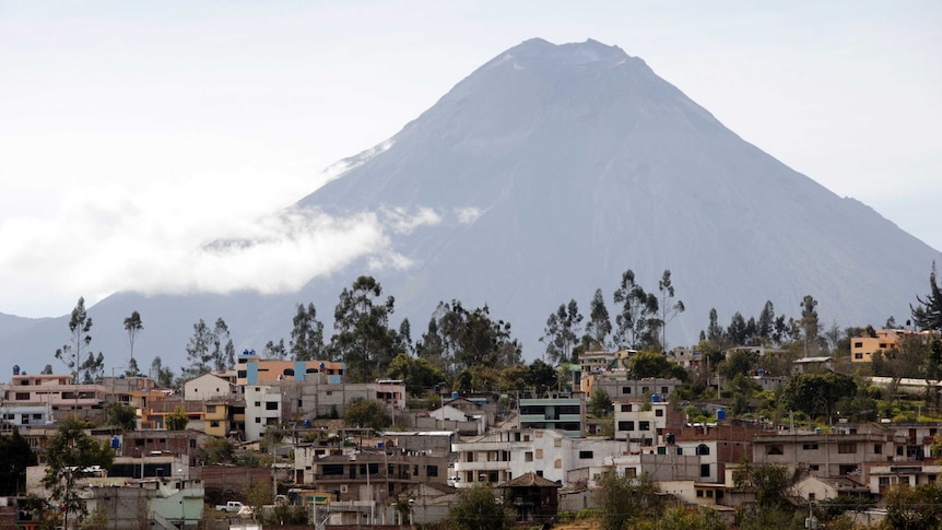 The Tungurahua volcano, one of South America's most active volcanoes, is seen from Pelileo March 10, 2011