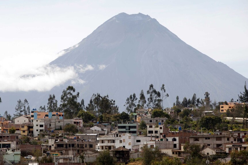 The Tungurahua volcano, one of South America's most active volcanoes, is seen from Pelileo March 10, 2011
