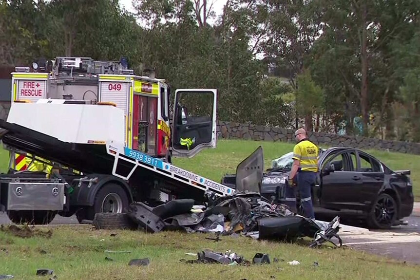 Emergency services were dealing with the crash aftermath on Monday.