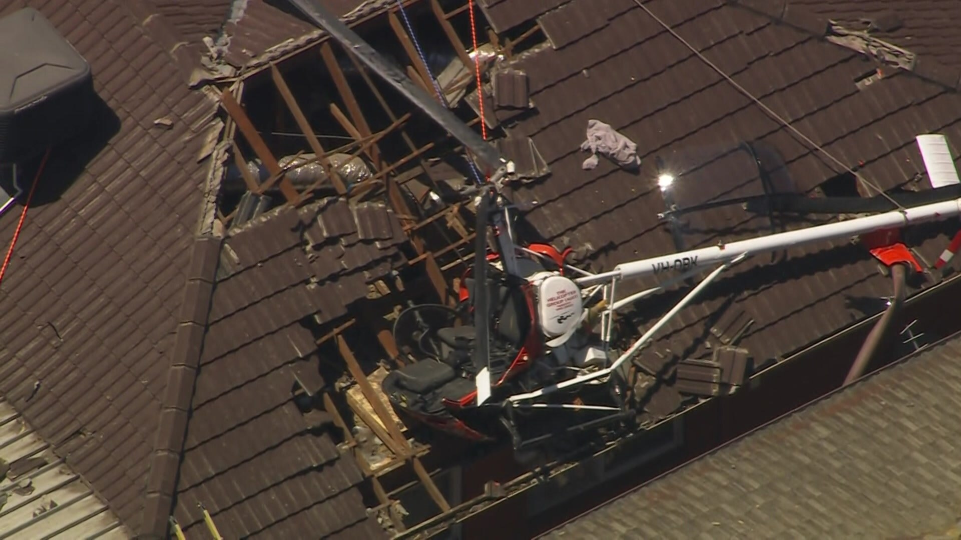 Helicopter crashes into Mentone home in Melbourne's southeast