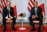 US president Barack Obama with French president Francois Hollande