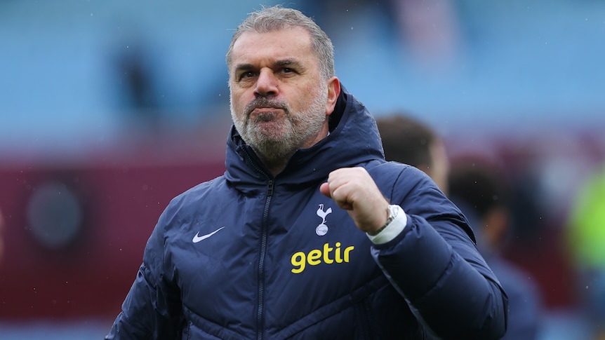 Ange Postecoglou punches the air