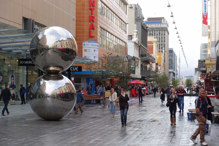 Shoppers in Adelaide's Rundle Mall.