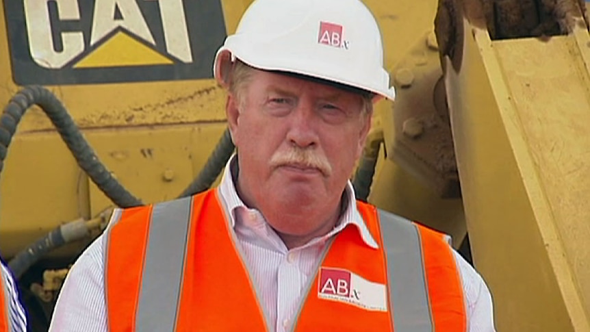 Australian Bauxite Chairman and former Tasmanian Premier Paul Lennon at the site of the new mine near Campbell Town.