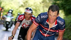 Lance Armstrong leads Ivan Basso on TDF stage 12