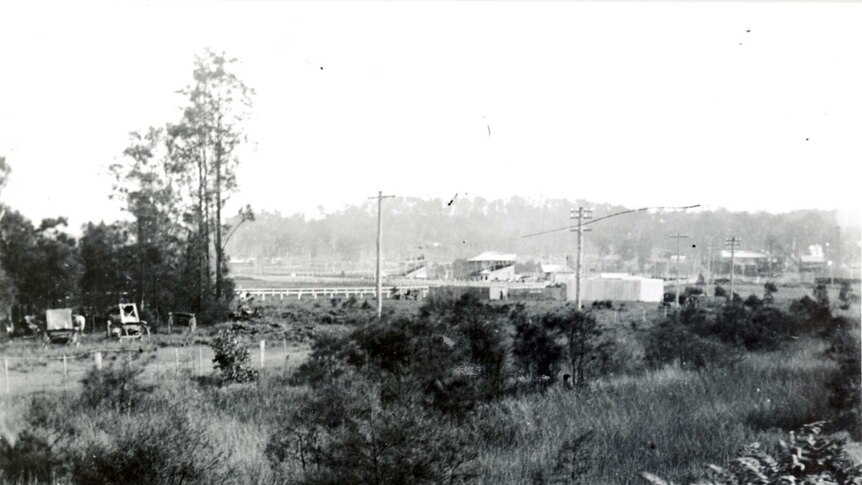 An old photo of Boolaroo Racecourse.