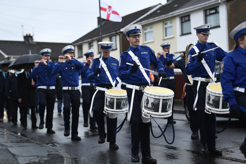 A marching band.