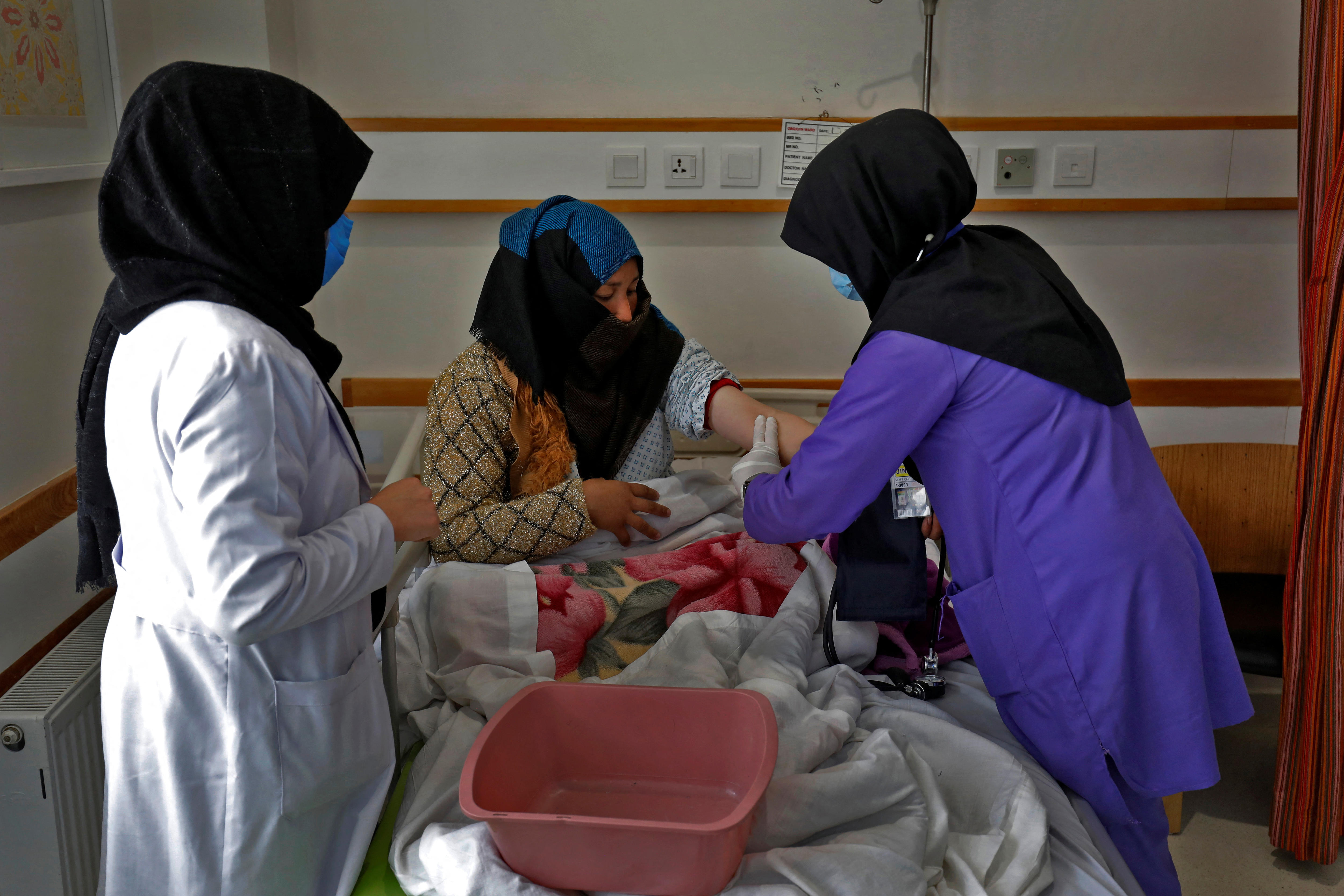 a young women receives midwife training at a hospital in Afghanistan 