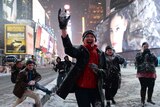 Making the most of the snow covered New York streets