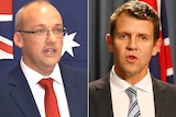 Labor leader Luke Foley and Premier Mike Baird