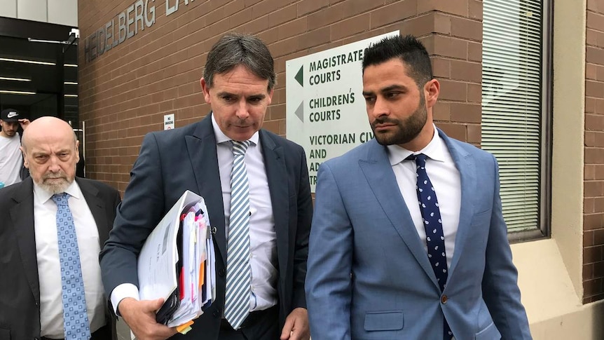 The AFL's former diversity manager Ali Fahour leaves court.