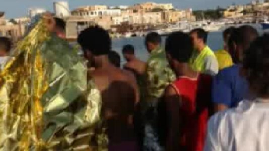 Survivors of the Lampedusa asylum boat sinking