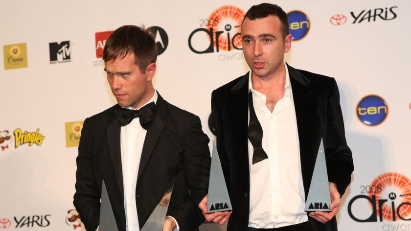 The Presets pose with their ARIA Awards